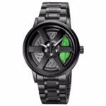 Men’s Luxury Spinning Rim Watch – 42mm Rotating Wheel Dial Quartz Wristwatch with Stainless Steel Strap - geradiano