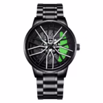 Men’s Luxury Spinning Rim Watch – 42mm Rotating Wheel Dial Quartz Wristwatch with Stainless Steel Strap - geradiano